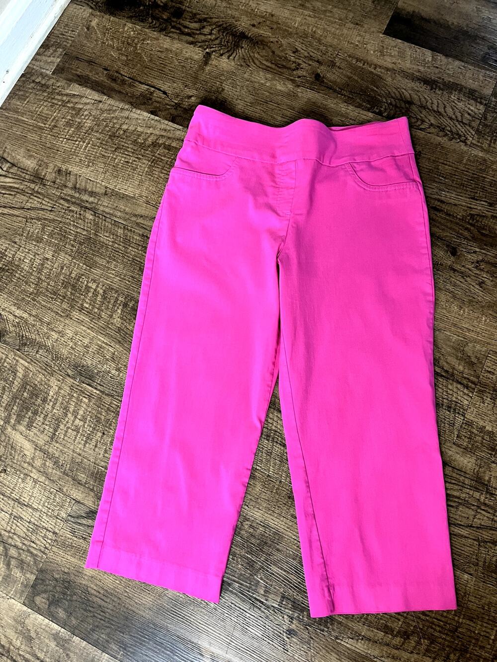 Ruby Road Hot Pink Straight Leg Pull On Capri Pants -  Size 10